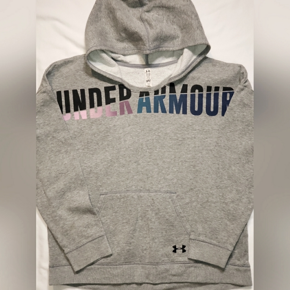 Youth Under Armour Hoodie Sz YXL Oversized Gray